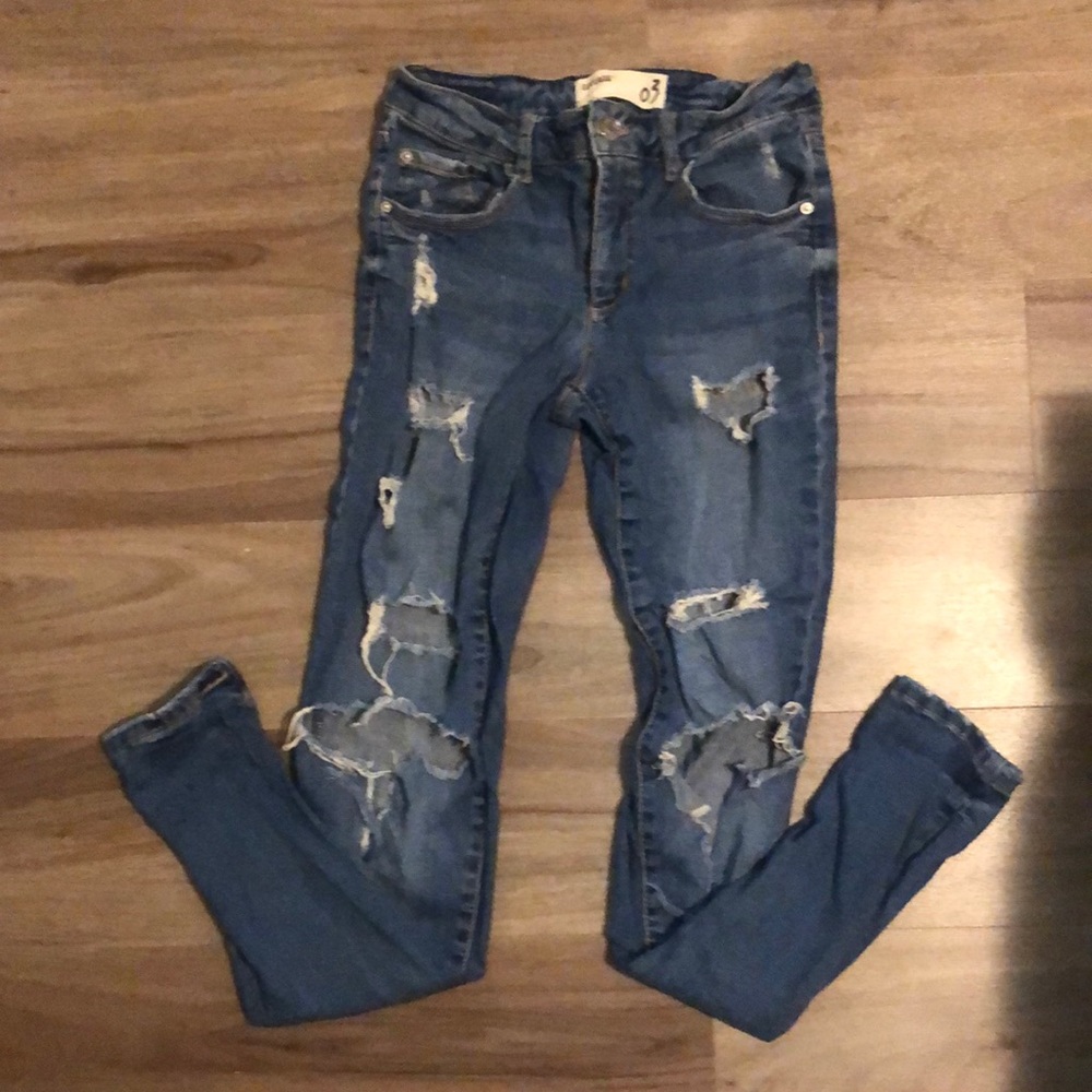 Garage High Waisted Ripped Skinny Jeans